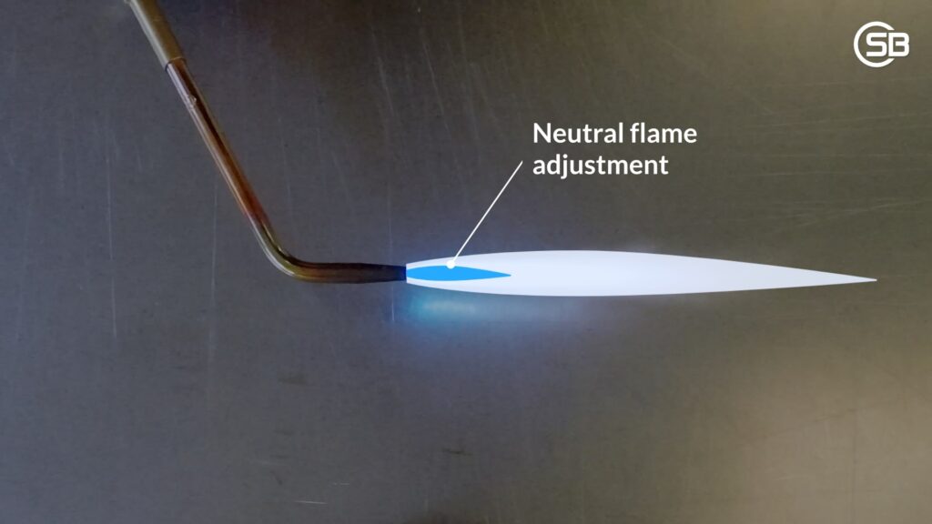 neutral flame adjustment for stainless steel brazing